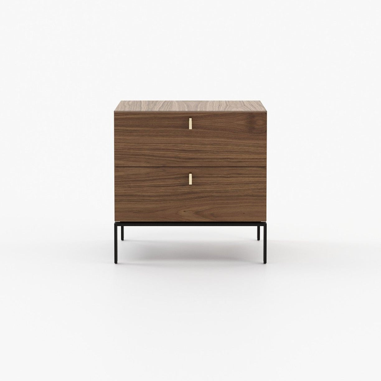 Laskasas AMBER Bedside Cabinet & Table Walnut Veneer Matte - Araco Interiors