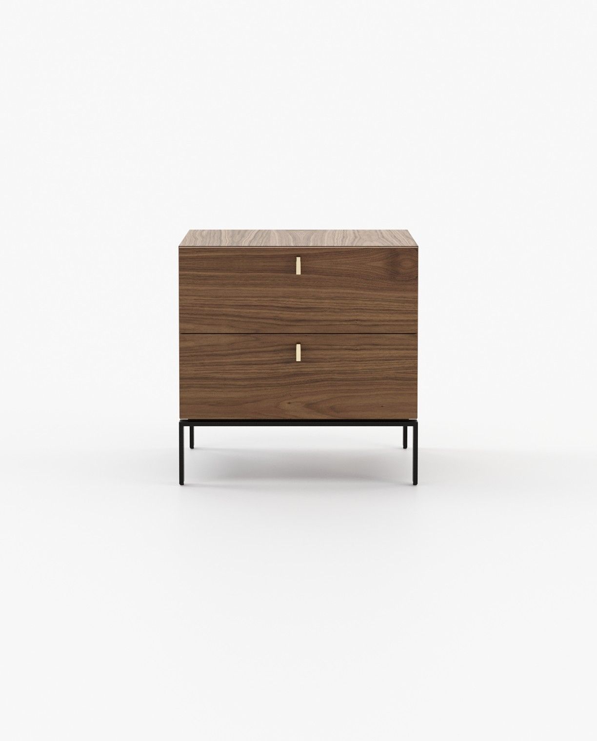 Laskasas AMBER Bedside Cabinet & Table Walnut Veneer Matte - Araco Interiors