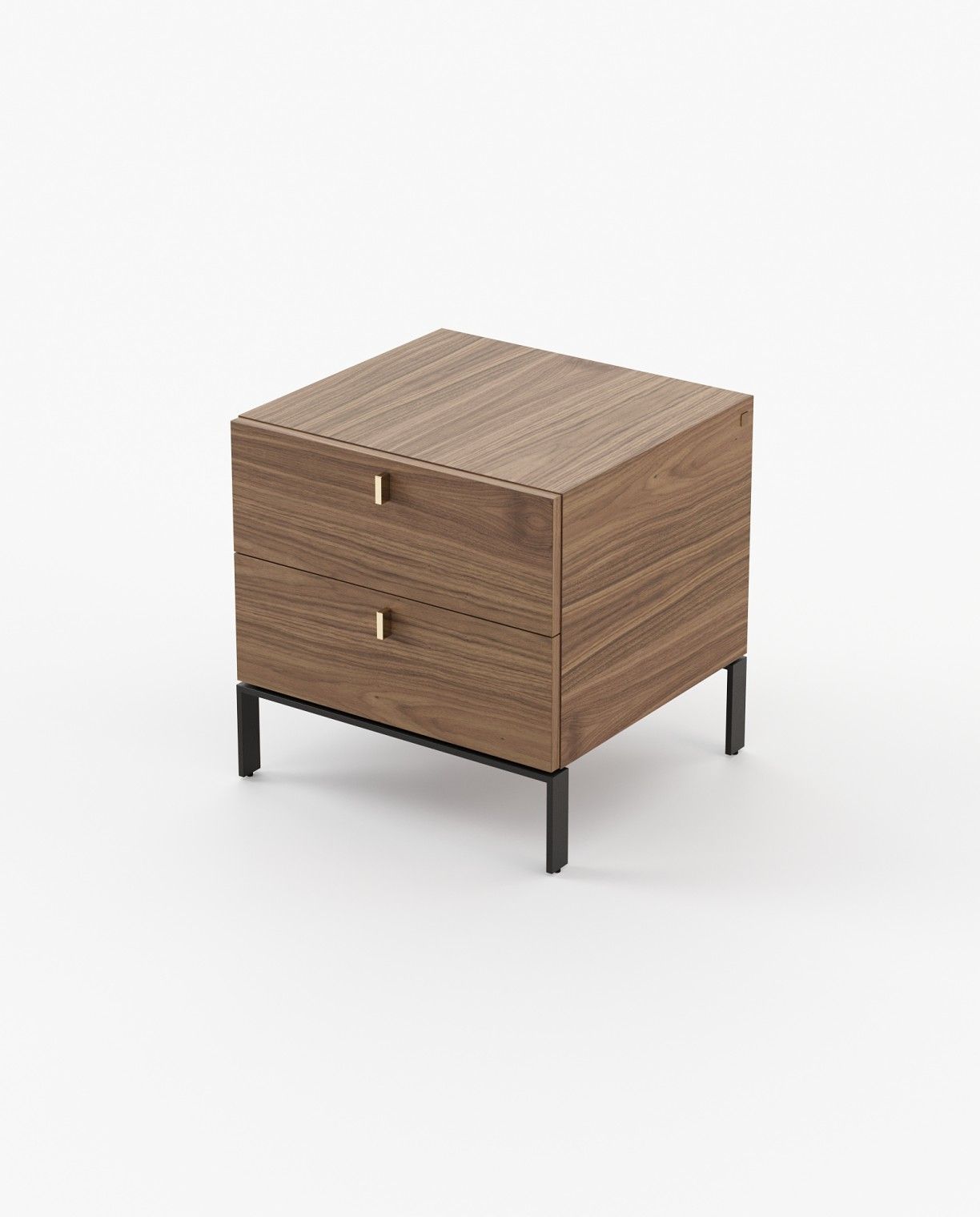 Laskasas AMBER Bedside Cabinet & Table Walnut Veneer Matte - Araco Interiors