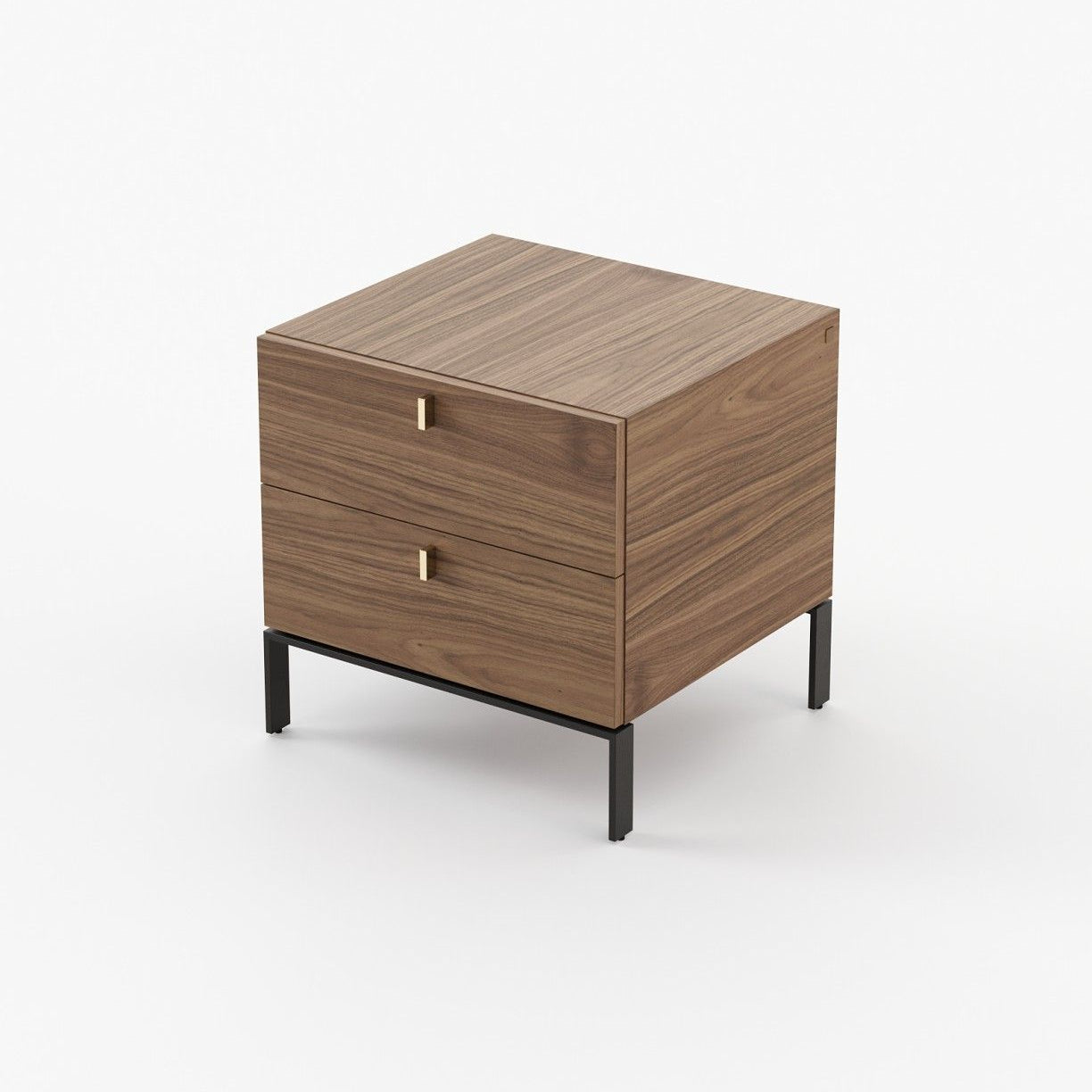 Laskasas AMBER Bedside Cabinet & Table Walnut Veneer Matte - Araco Interiors