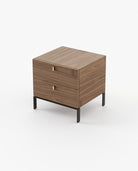 Laskasas AMBER Bedside Cabinet & Table Walnut Veneer Matte - Araco Interiors