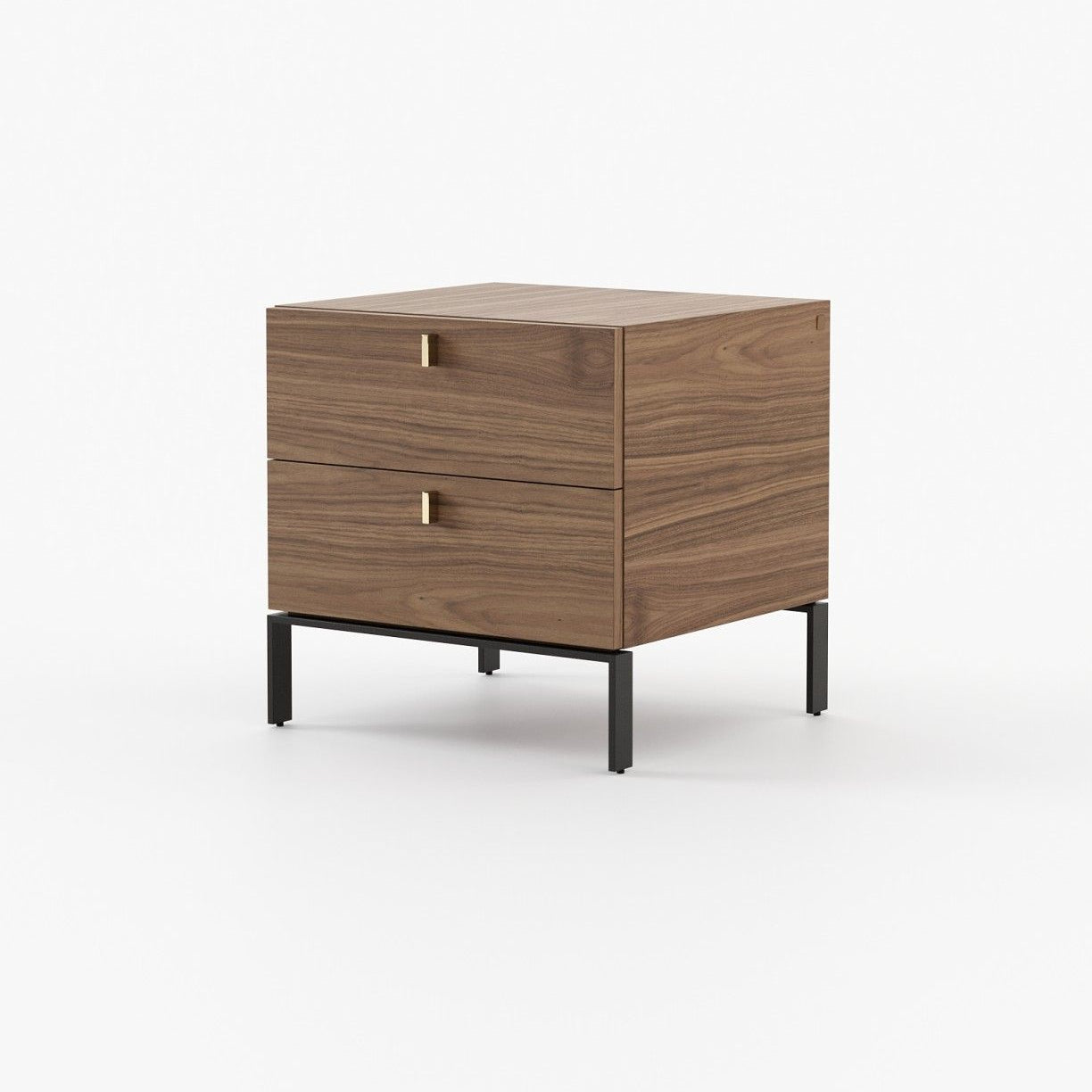 Laskasas AMBER Bedside Cabinet & Table Walnut Veneer Matte - Araco Interiors