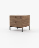 Laskasas AMBER Bedside Cabinet & Table Walnut Veneer Matte - Araco Interiors