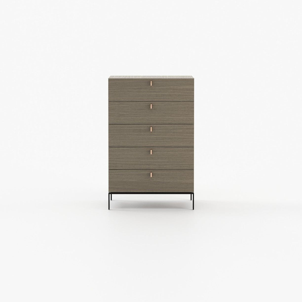 Laskasas AMBER Tallboy Chest of Drawers Aged Oak Veneer Matte - Araco Interiors