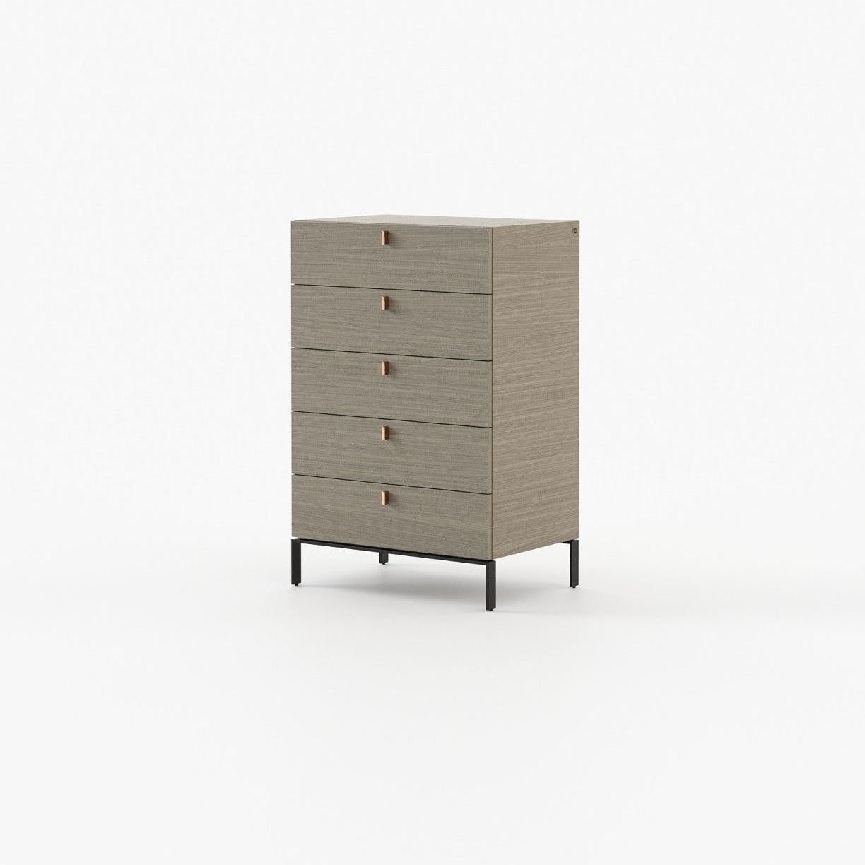 Laskasas AMBER Tallboy Chest of Drawers Aged Oak Veneer Matte - Araco Interiors
