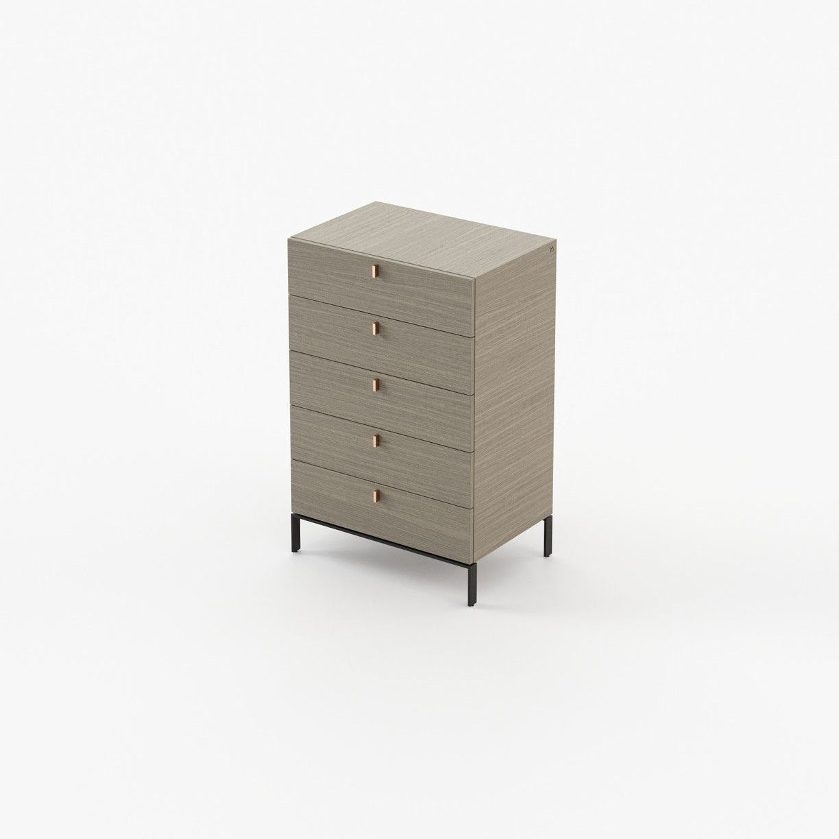 Laskasas AMBER Tallboy Chest of Drawers Aged Oak Veneer Matte - Araco Interiors