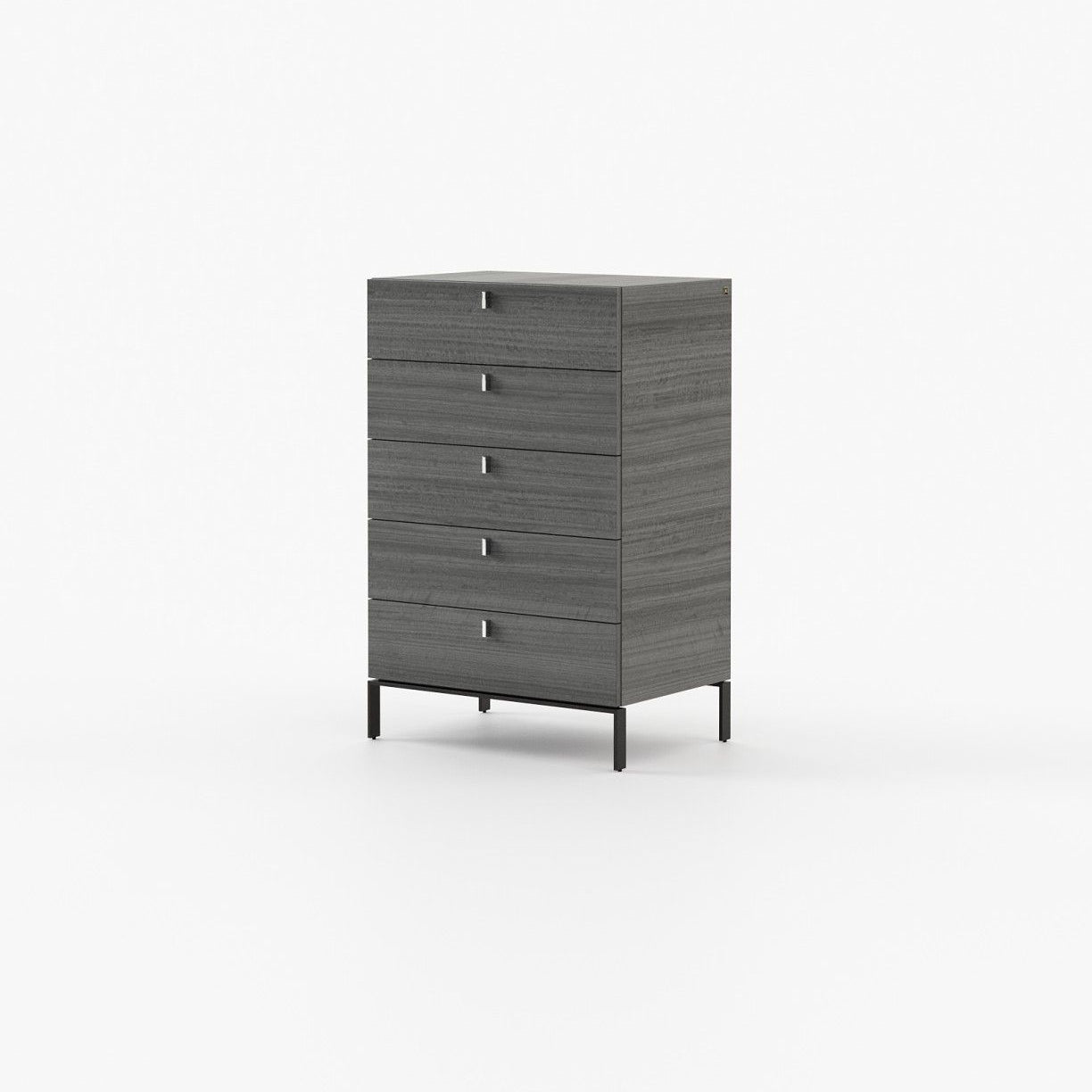 Laskasas AMBER Tallboy Chest of Drawers Grey Eucalyptus Veneer Matte - Araco Interiors