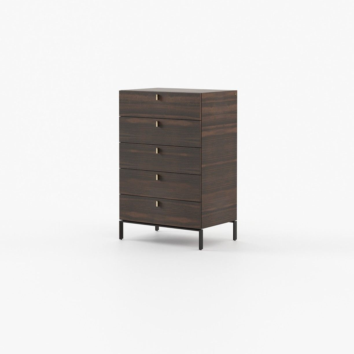 Laskasas AMBER Tallboy Chest of Drawers Smoked Eucalyptus Veneer Matte - Araco Interiors