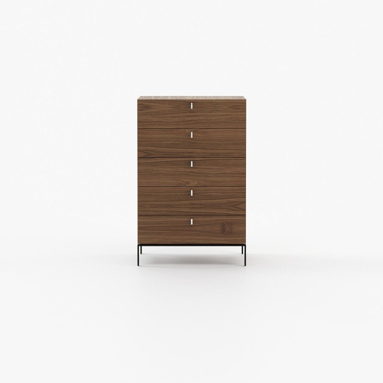 Laskasas AMBER Tallboy Chest of Drawers Walnut Veneer Matte - Araco Interiors