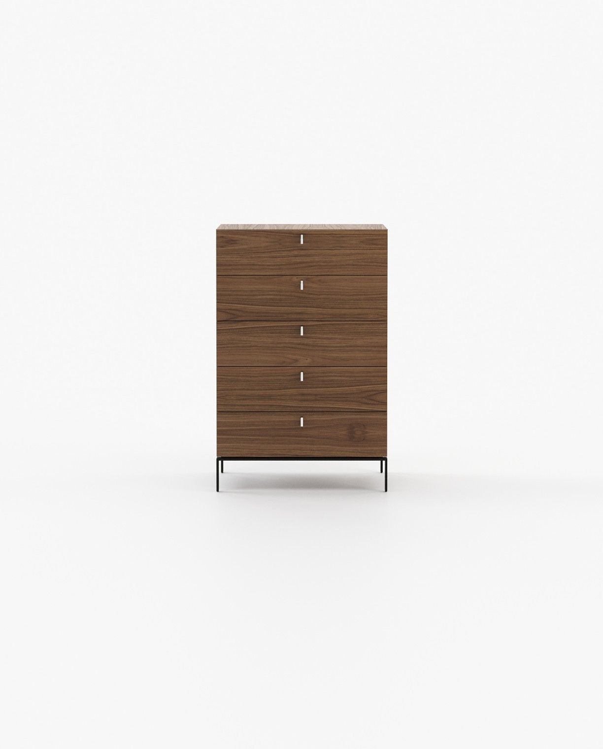 Laskasas AMBER Tallboy Chest of Drawers Walnut Veneer Matte - Araco Interiors