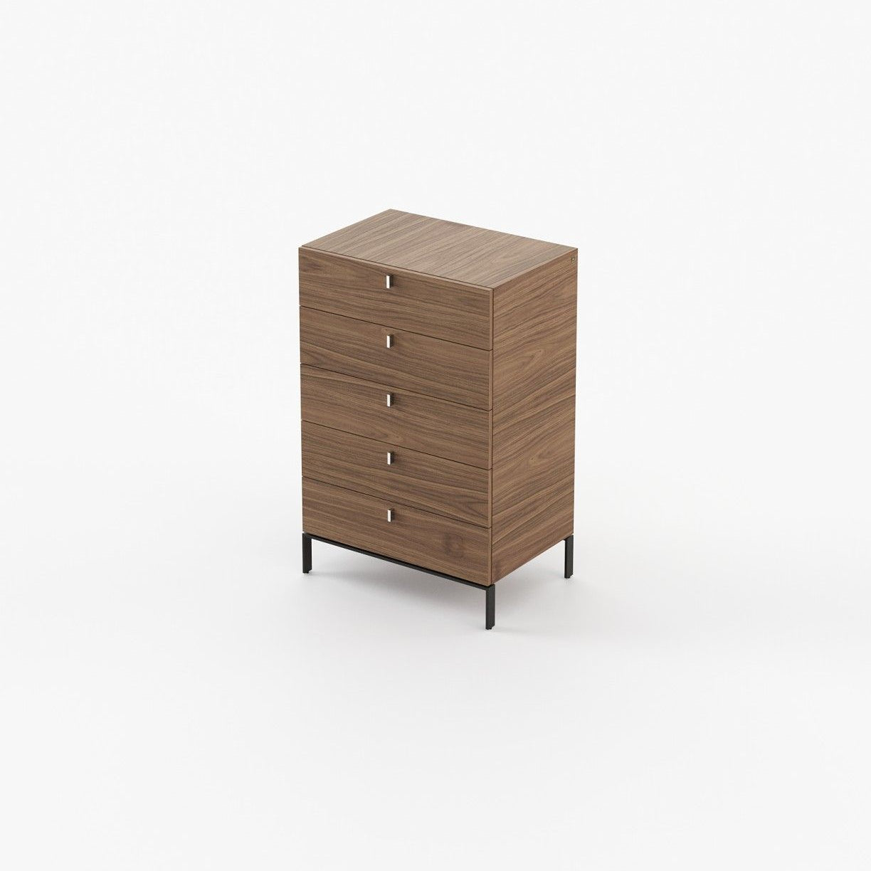 Laskasas AMBER Tallboy Chest of Drawers Walnut Veneer Matte - Araco Interiors