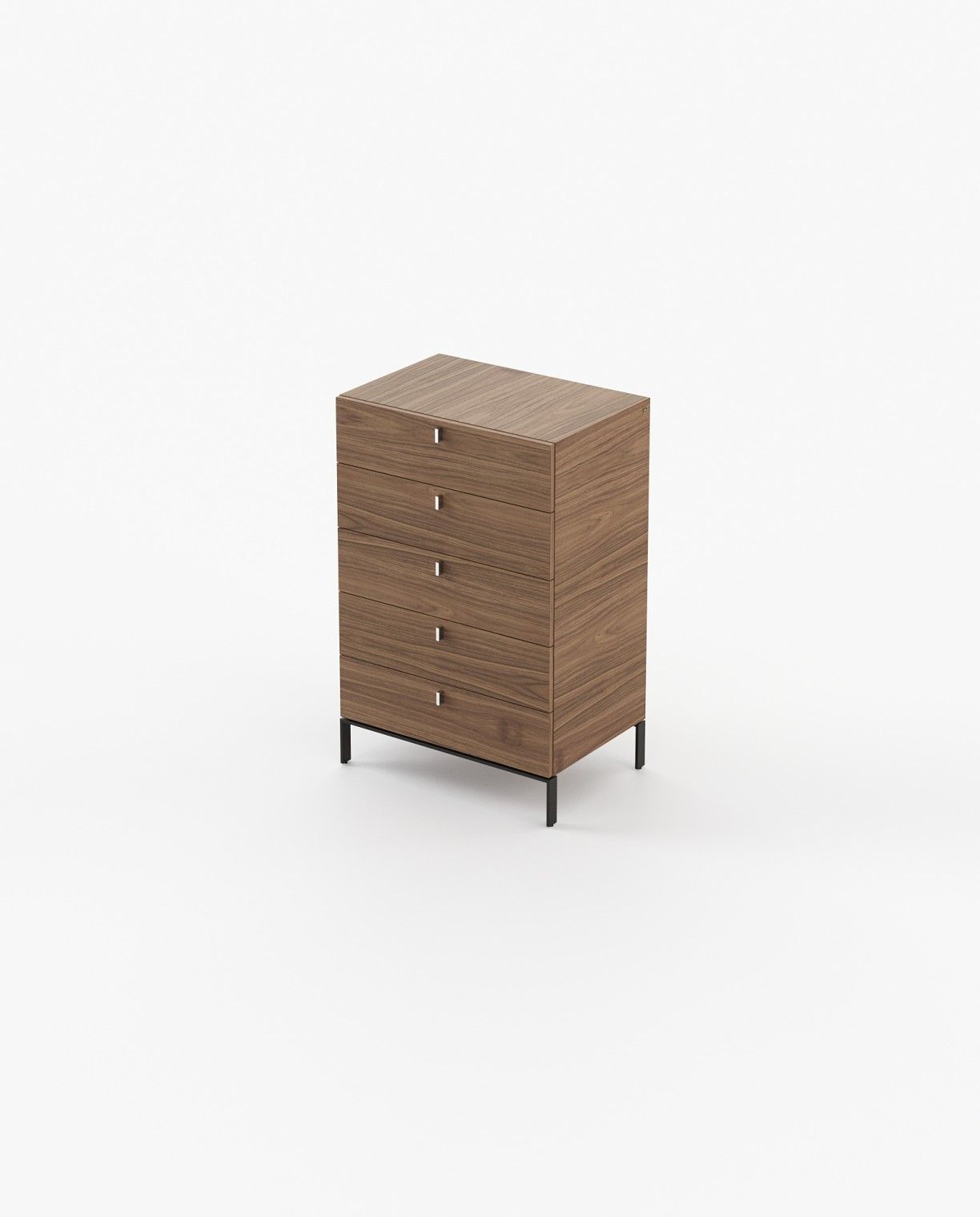 Laskasas AMBER Tallboy Chest of Drawers Walnut Veneer Matte - Araco Interiors
