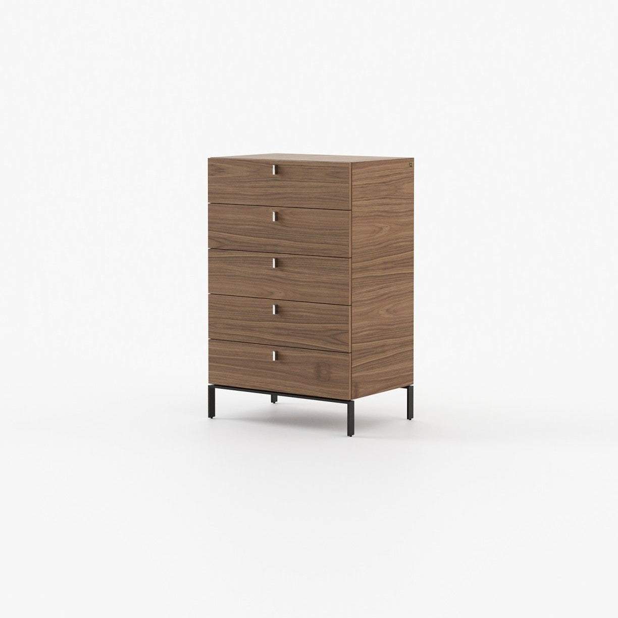 Laskasas AMBER Tallboy Chest of Drawers Walnut Veneer Matte - Araco Interiors