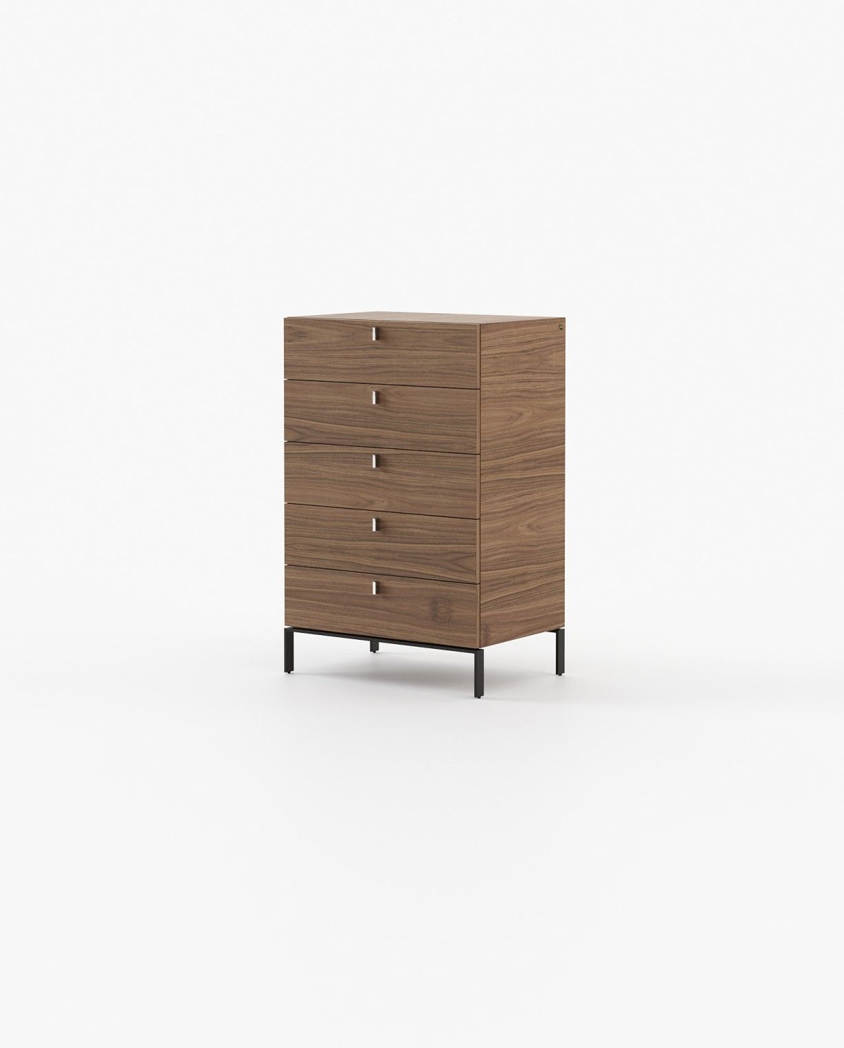 Laskasas AMBER Tallboy Chest of Drawers Walnut Veneer Matte - Araco Interiors