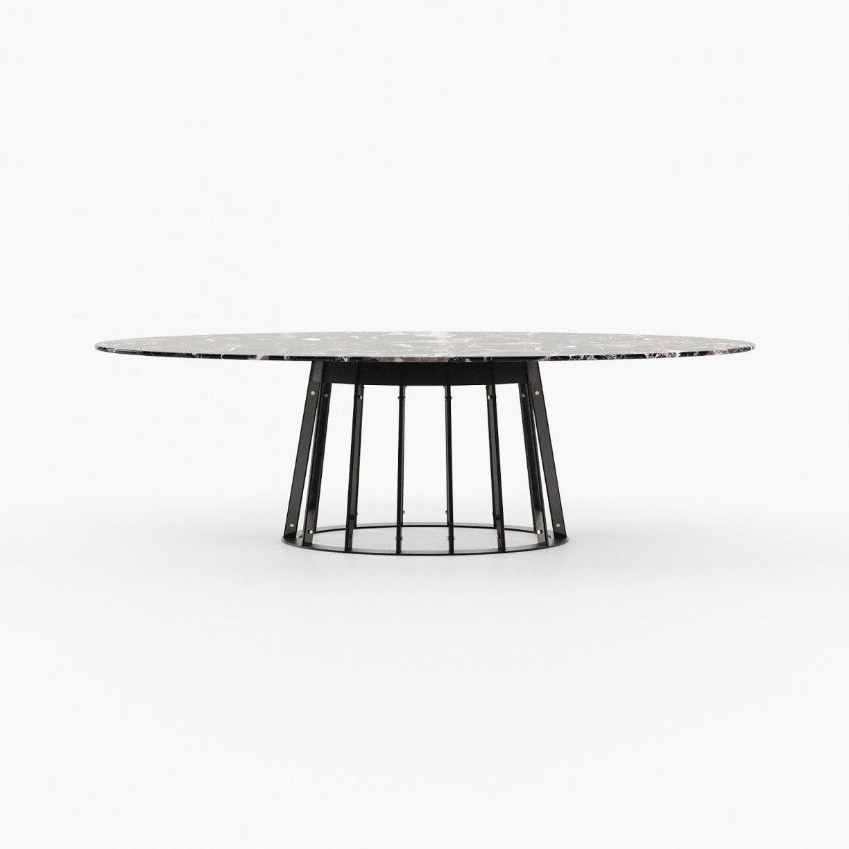 Laskasas ANN Dining & Bar Table Black Flower Polished Marble - Araco Interiors