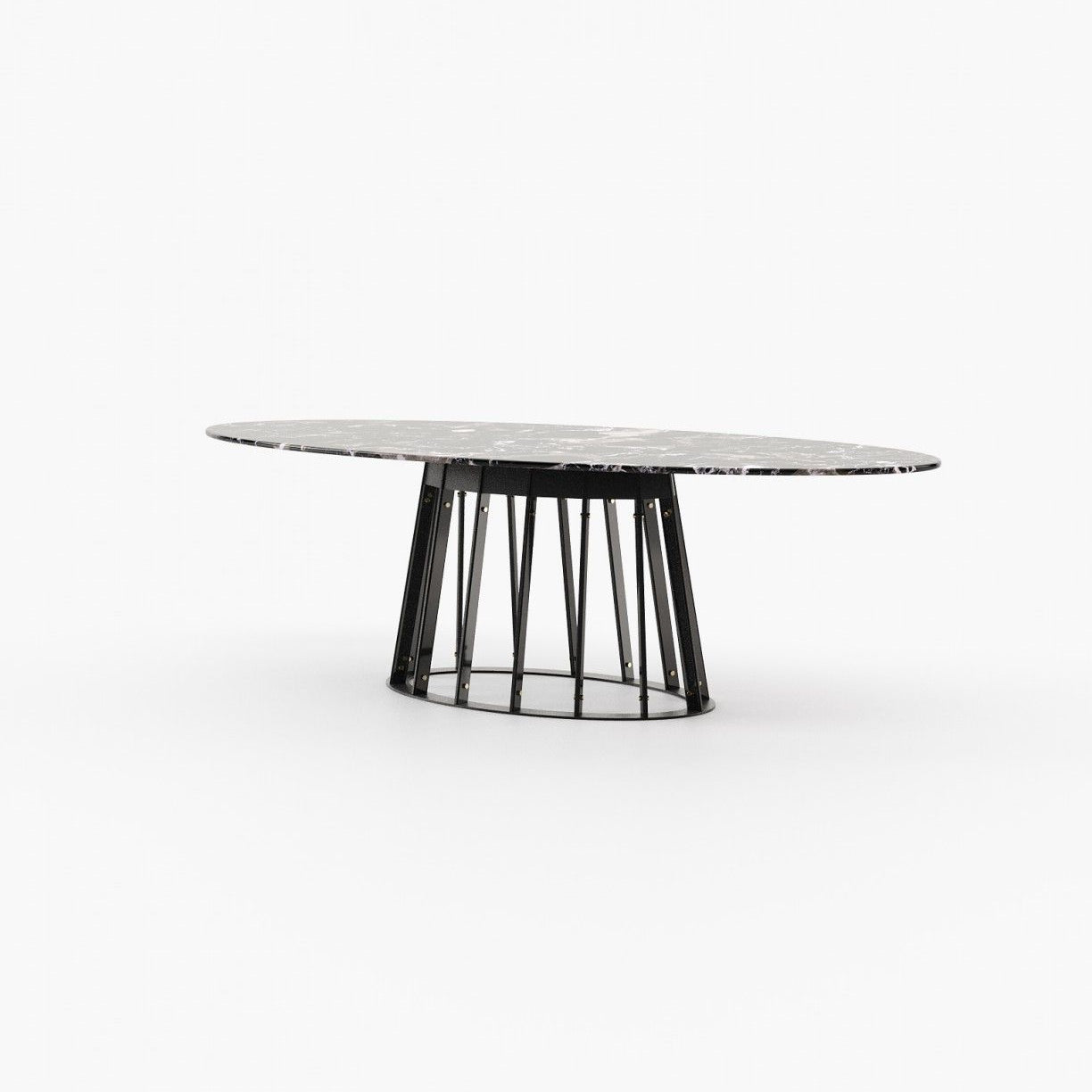 Laskasas ANN Dining & Bar Table Black Flower Polished Marble - Araco Interiors