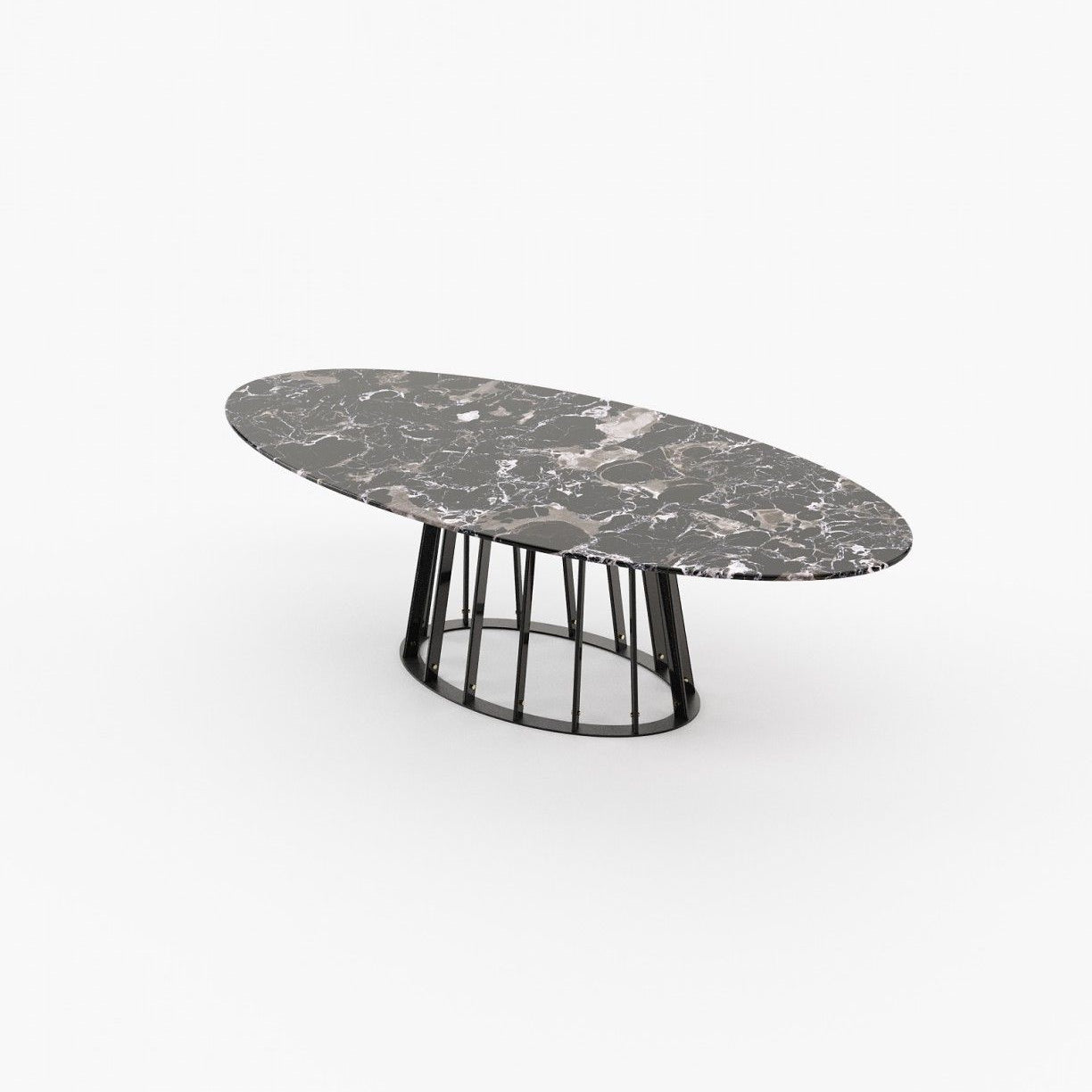 Laskasas ANN Dining & Bar Table Black Flower Polished Marble - Araco Interiors