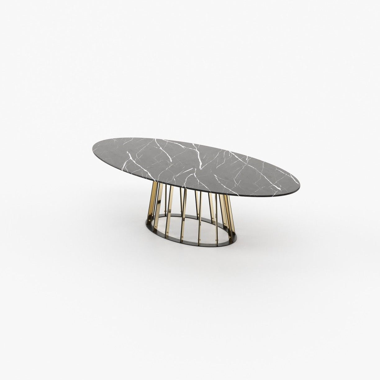 Laskasas ANN Dining & Bar Table Nero Marquina Polished Marble - Araco Interiors