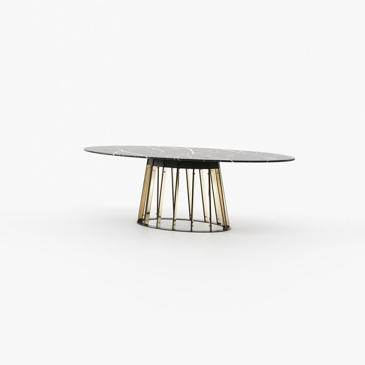 Laskasas ANN Dining & Bar Table Nero Marquina Polished Marble - Araco Interiors