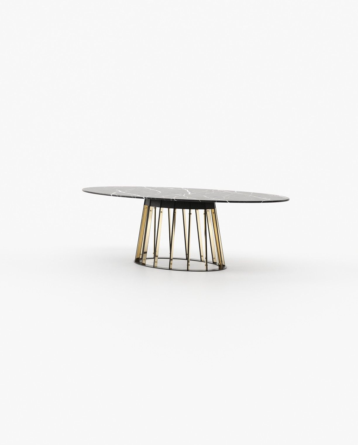 Laskasas ANN Dining & Bar Table Nero Marquina Polished Marble - Araco Interiors
