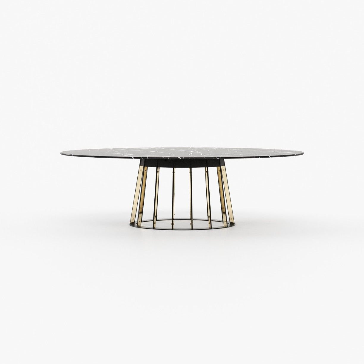 Laskasas ANN Dining & Bar Table Nero Marquina Polished Marble - Araco Interiors