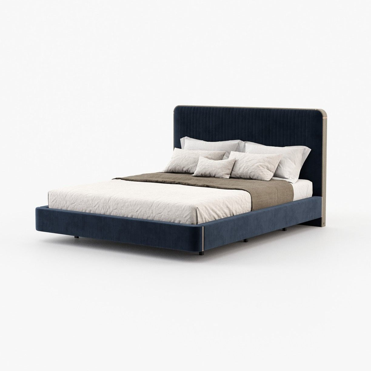Laskasas ANNY Bed & Headboard Vienna Deep Blue - Araco Interiors