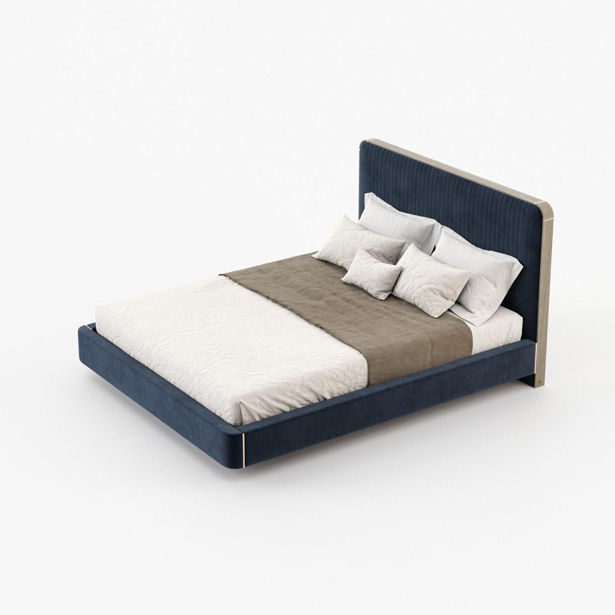 Laskasas ANNY Bed & Headboard Vienna Deep Blue - Araco Interiors