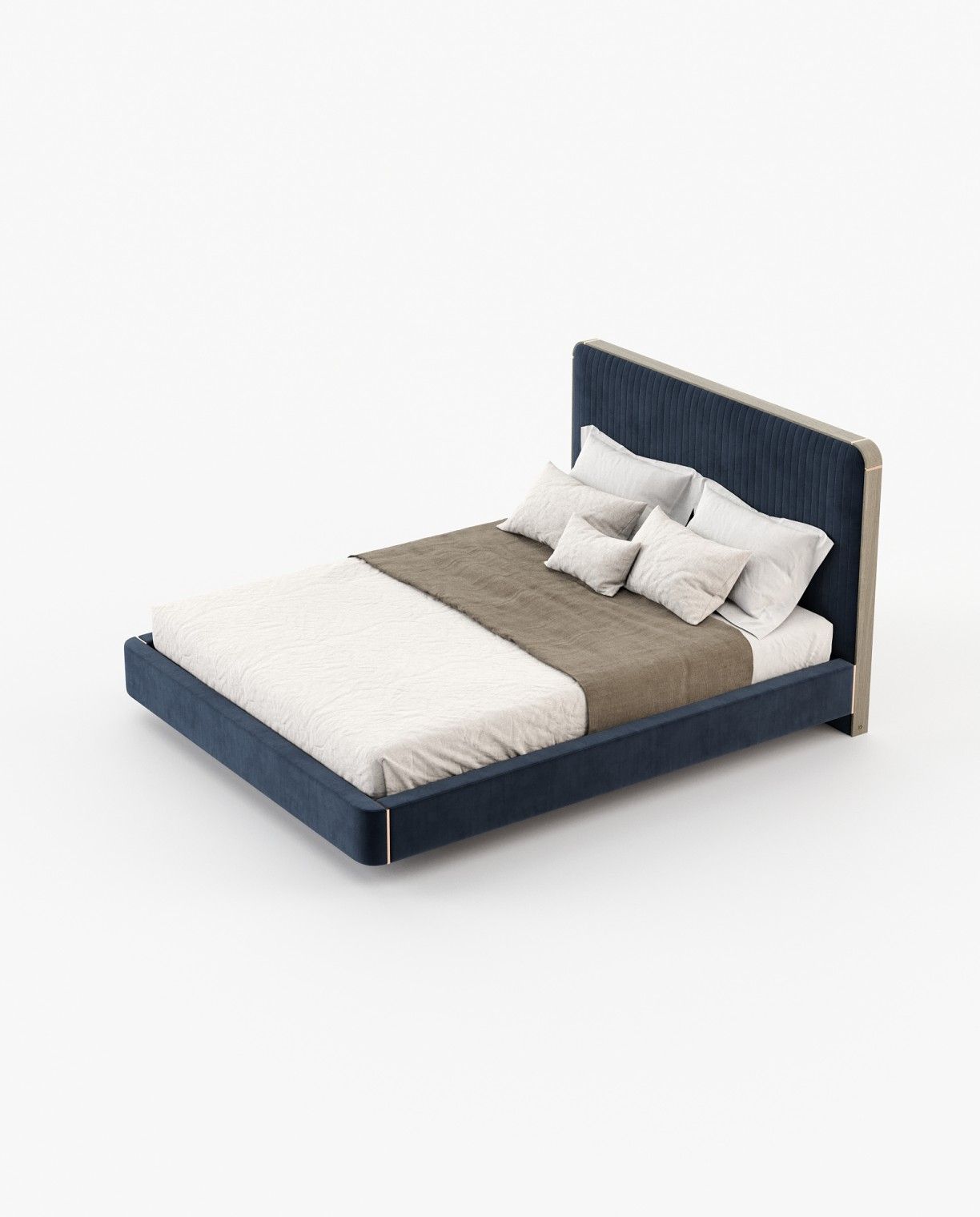 Laskasas ANNY Bed & Headboard Vienna Deep Blue - Araco Interiors