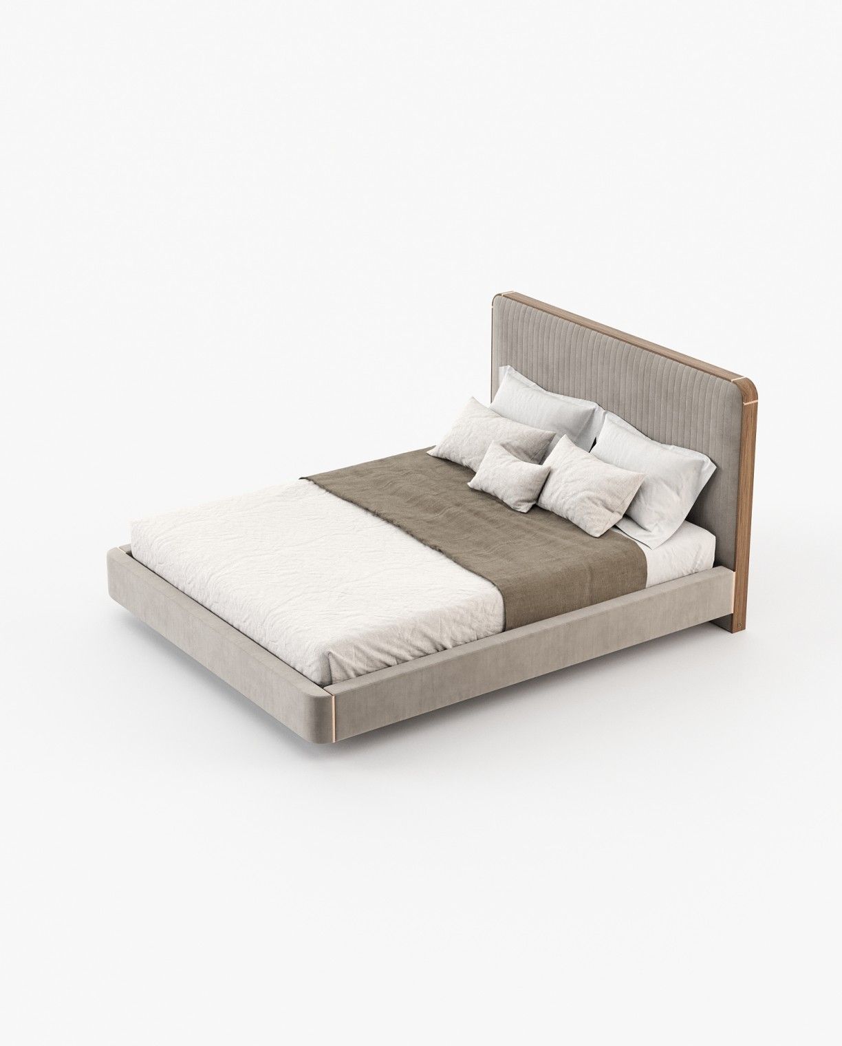 Laskasas ANNY Bed & Headboard Vienna Khaki - Araco Interiors