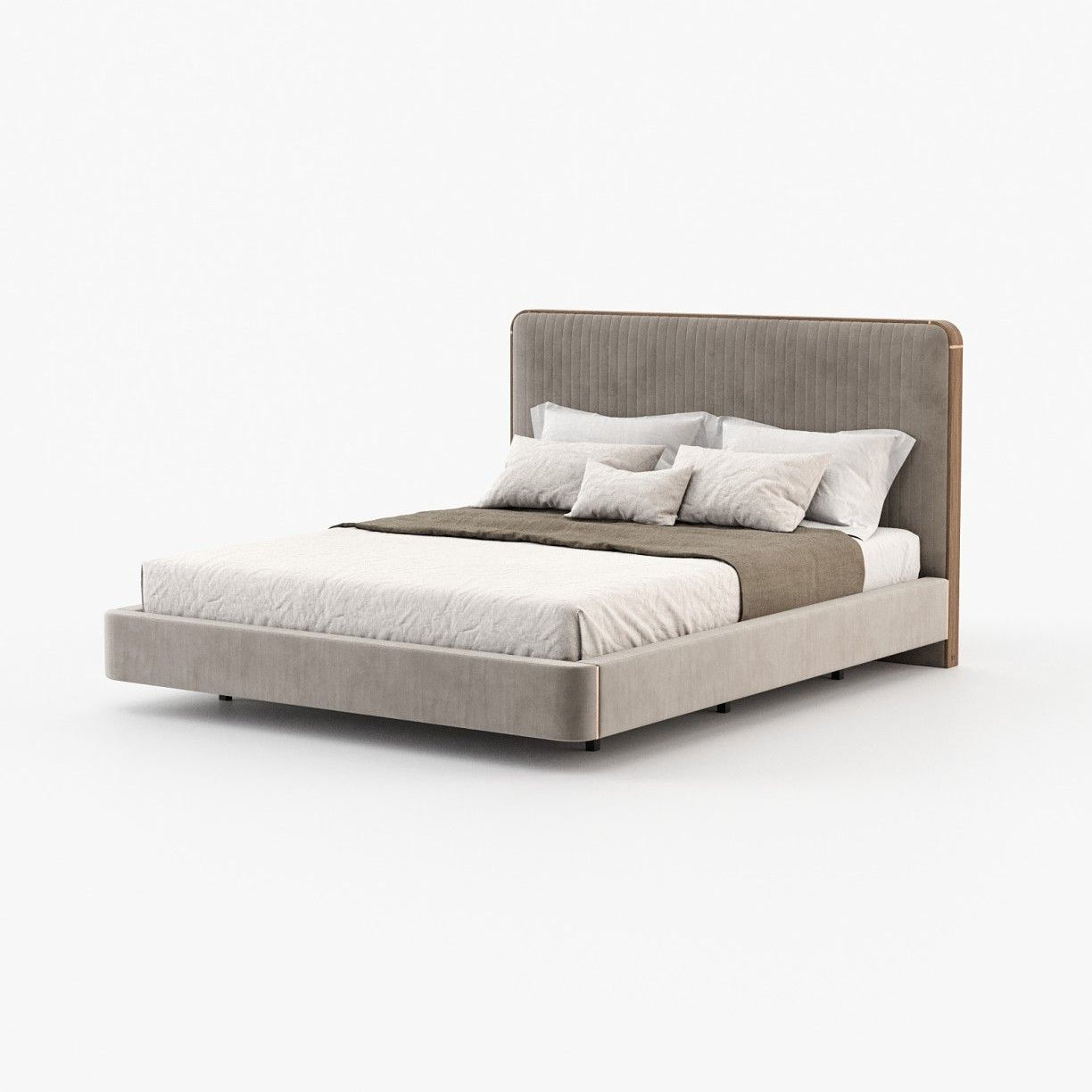 Laskasas ANNY Bed & Headboard Vienna Khaki - Araco Interiors