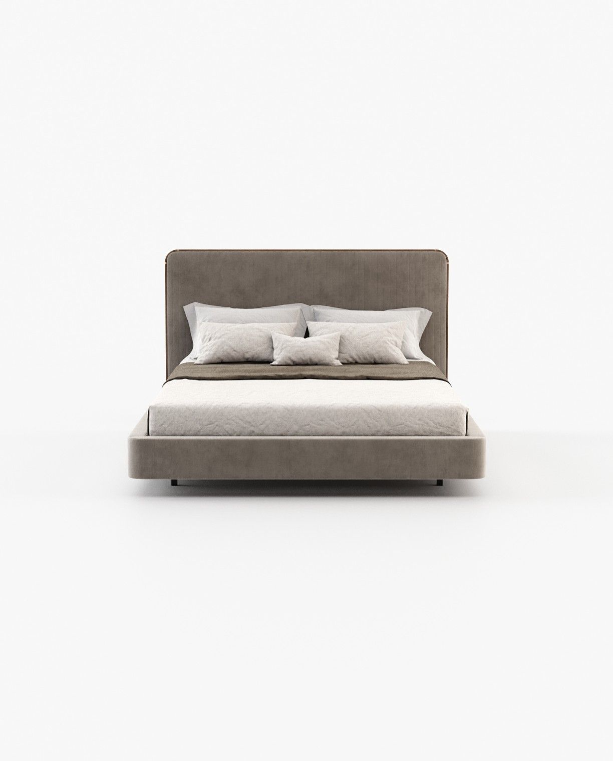 Laskasas ANNY Bed & Headboard Vienna Khaki - Araco Interiors