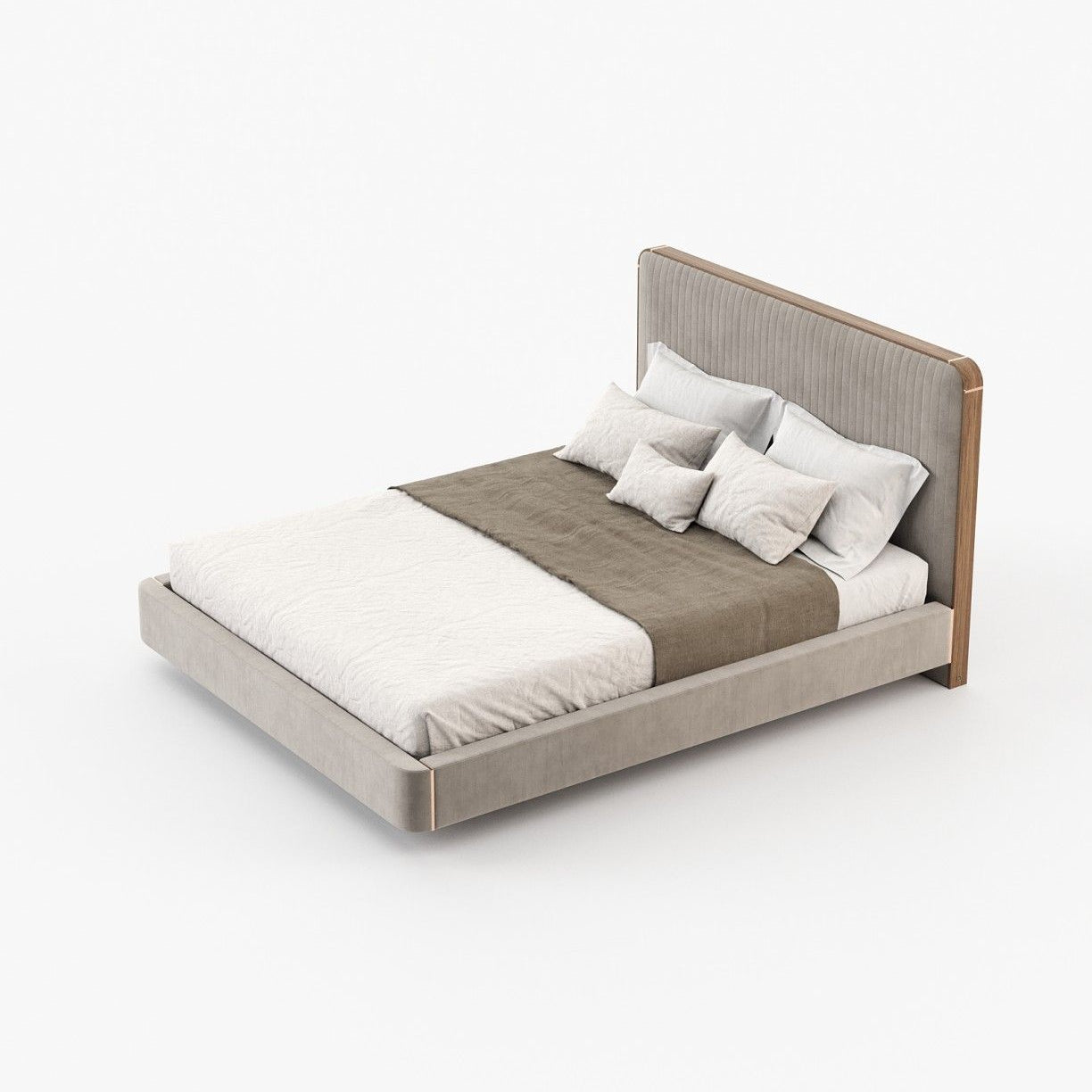 Laskasas ANNY Bed & Headboard Vienna Khaki - Araco Interiors