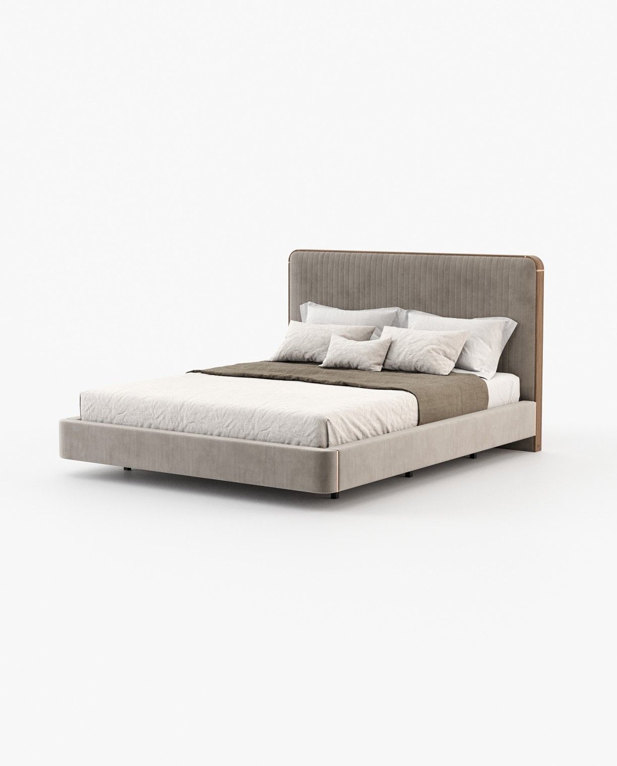 Laskasas ANNY Bed & Headboard Vienna Khaki - Araco Interiors