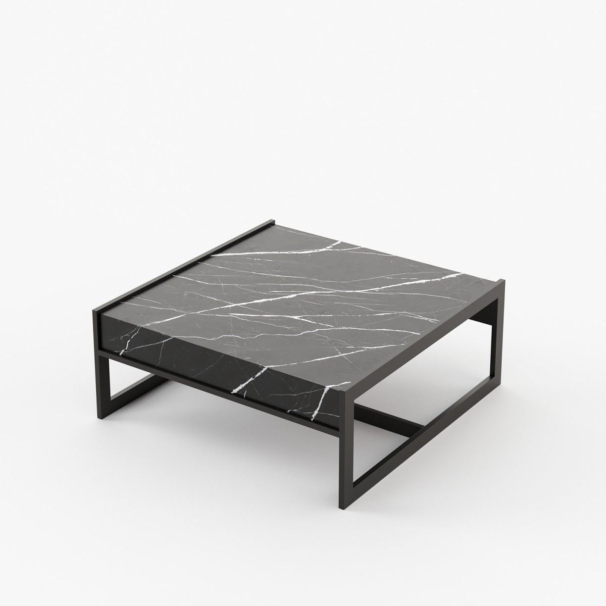 Laskasas ANTHONY Coffee Table Nero Marquina Polished Marble - Araco Interiors