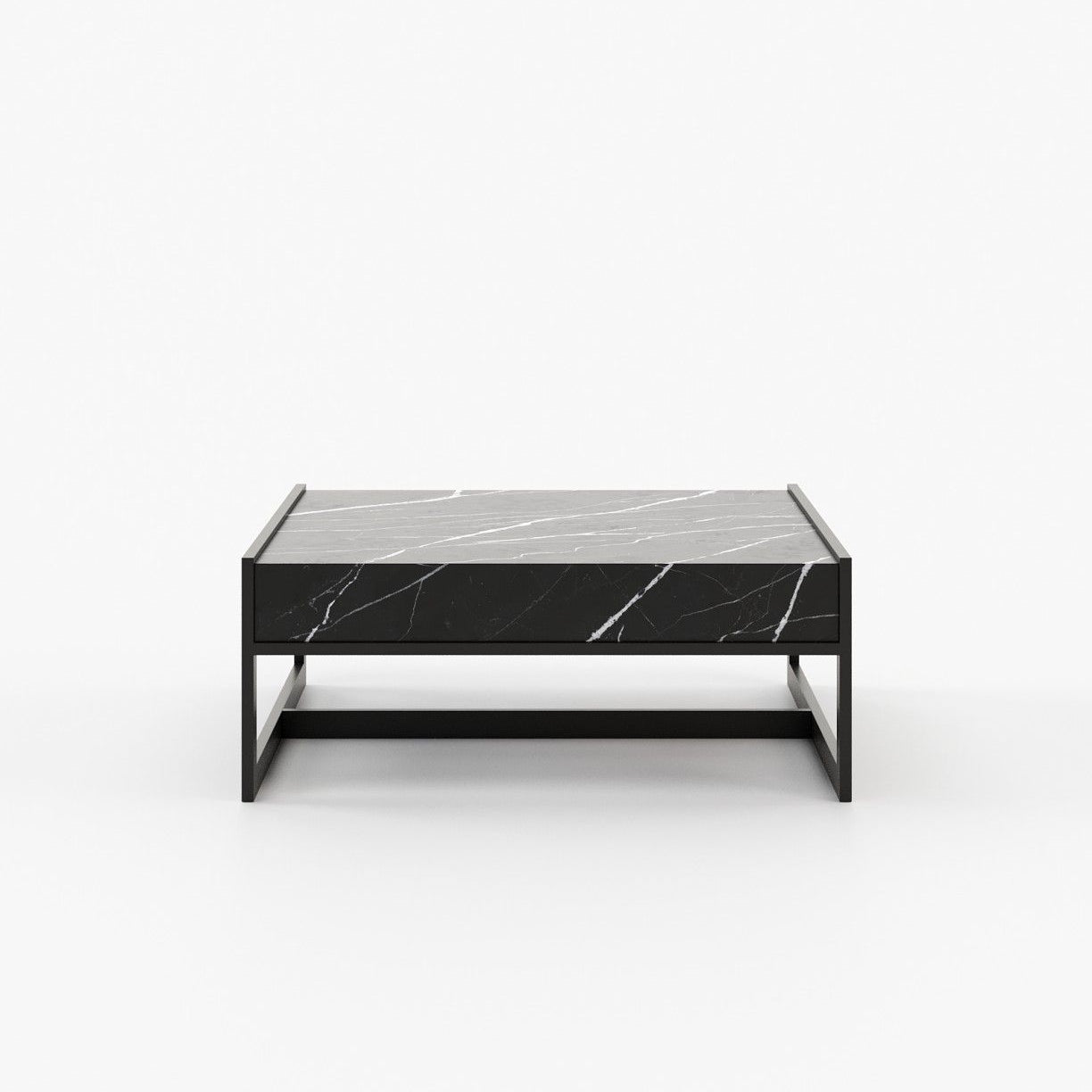 Laskasas ANTHONY Coffee Table Nero Marquina Polished Marble - Araco Interiors