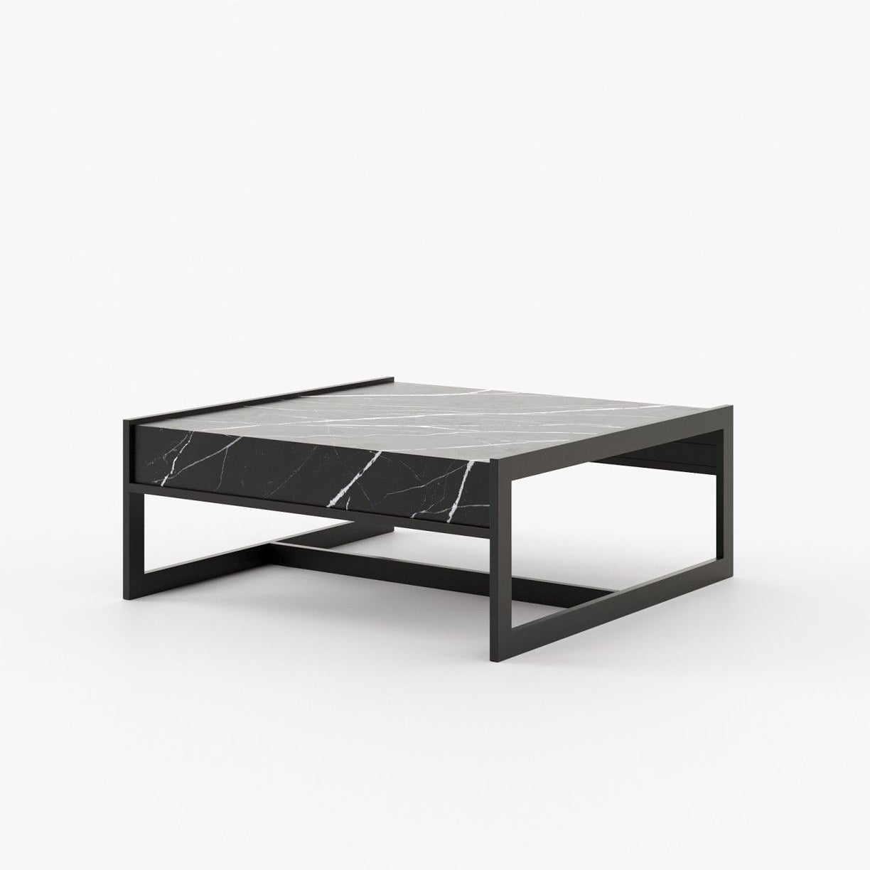 Laskasas ANTHONY Coffee Table Nero Marquina Polished Marble - Araco Interiors
