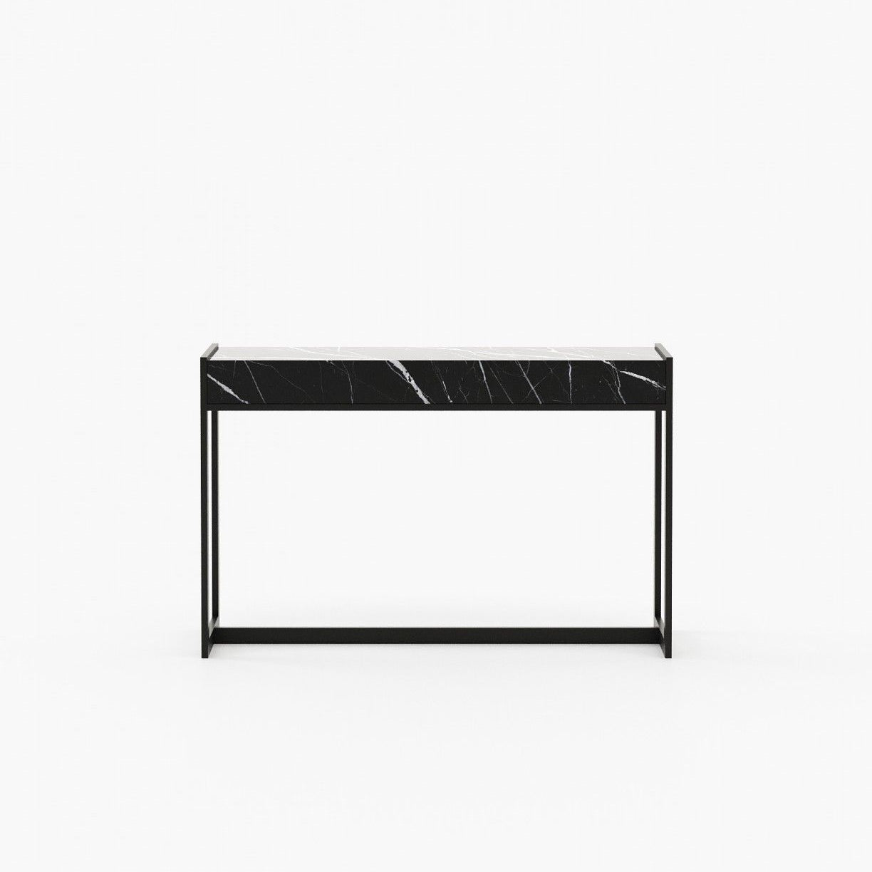 Laskasas ANTHONY Console Table Nero Marquina Polished Marble - Araco Interiors