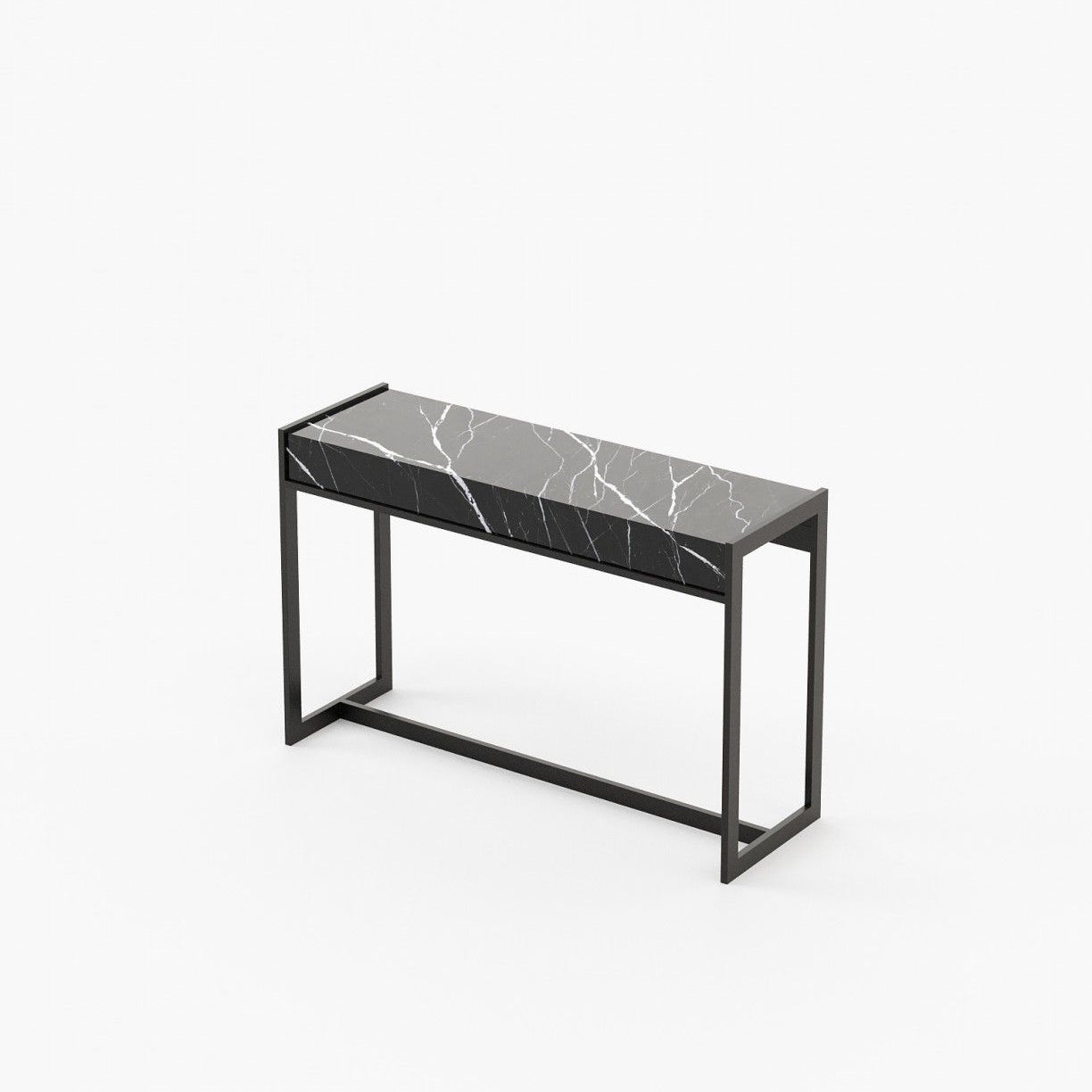 Laskasas ANTHONY Console Table Nero Marquina Polished Marble - Araco Interiors