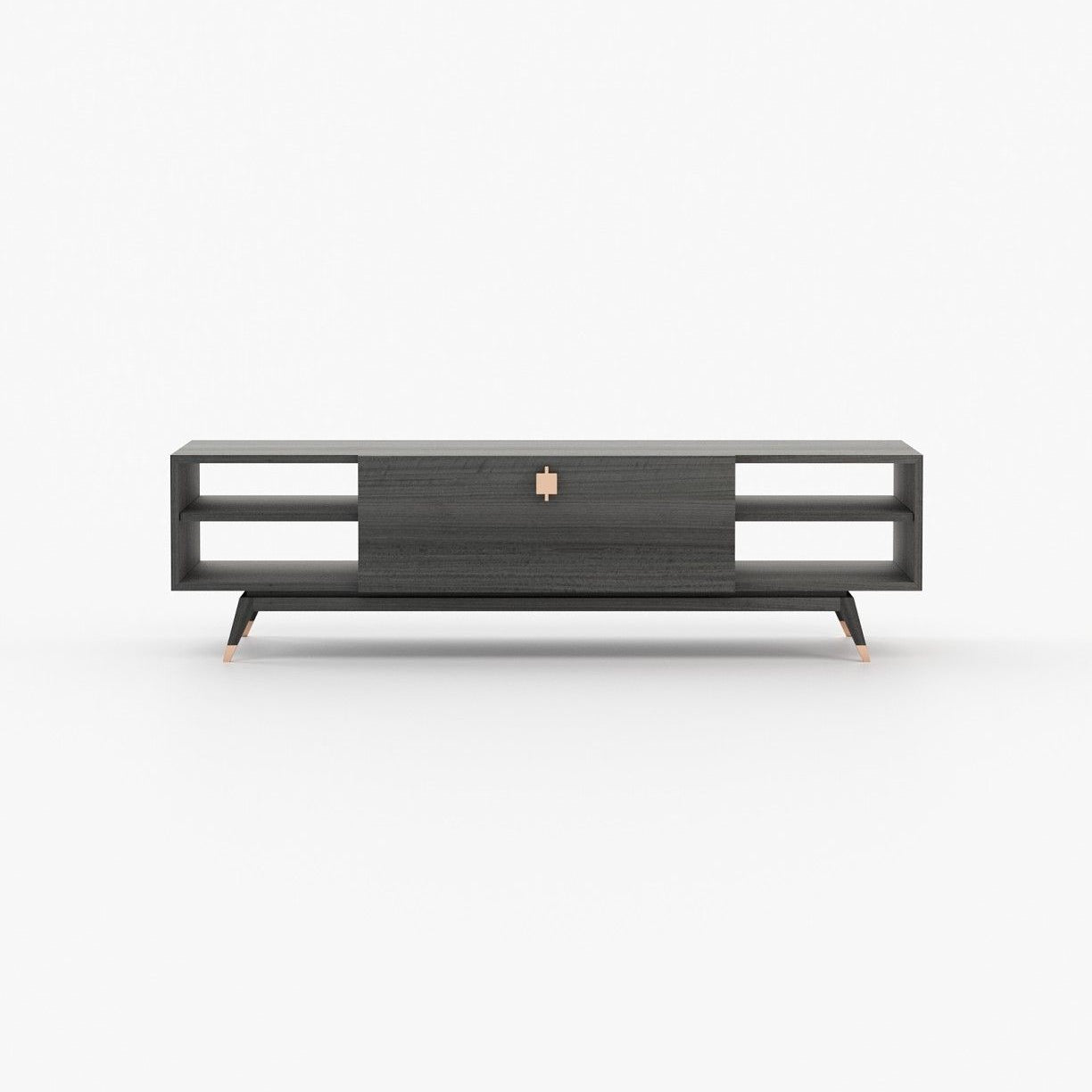 Laskasas ANTOINE Media Unit Grey Eucalyptus Veneer Matte - Araco Interiors