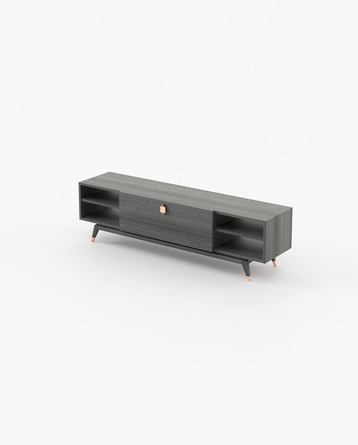 Laskasas ANTOINE Media Unit Grey Eucalyptus Veneer Matte - Araco Interiors