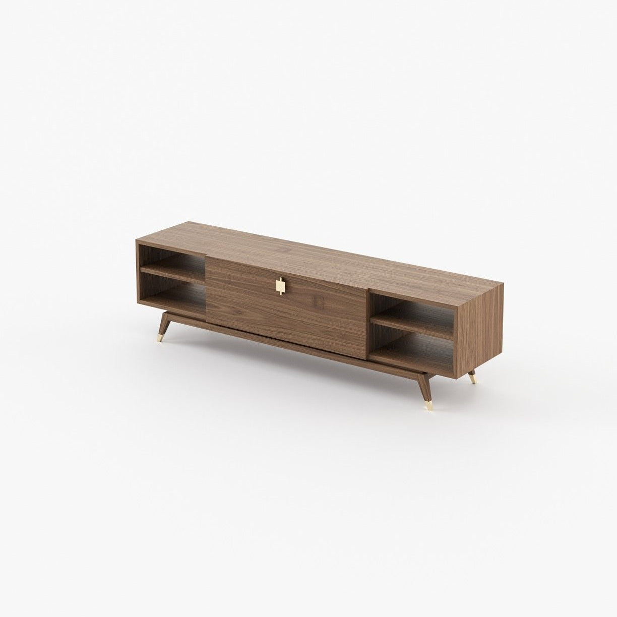 Laskasas ANTOINE Media Unit Walnut Veneer Matte - Araco Interiors