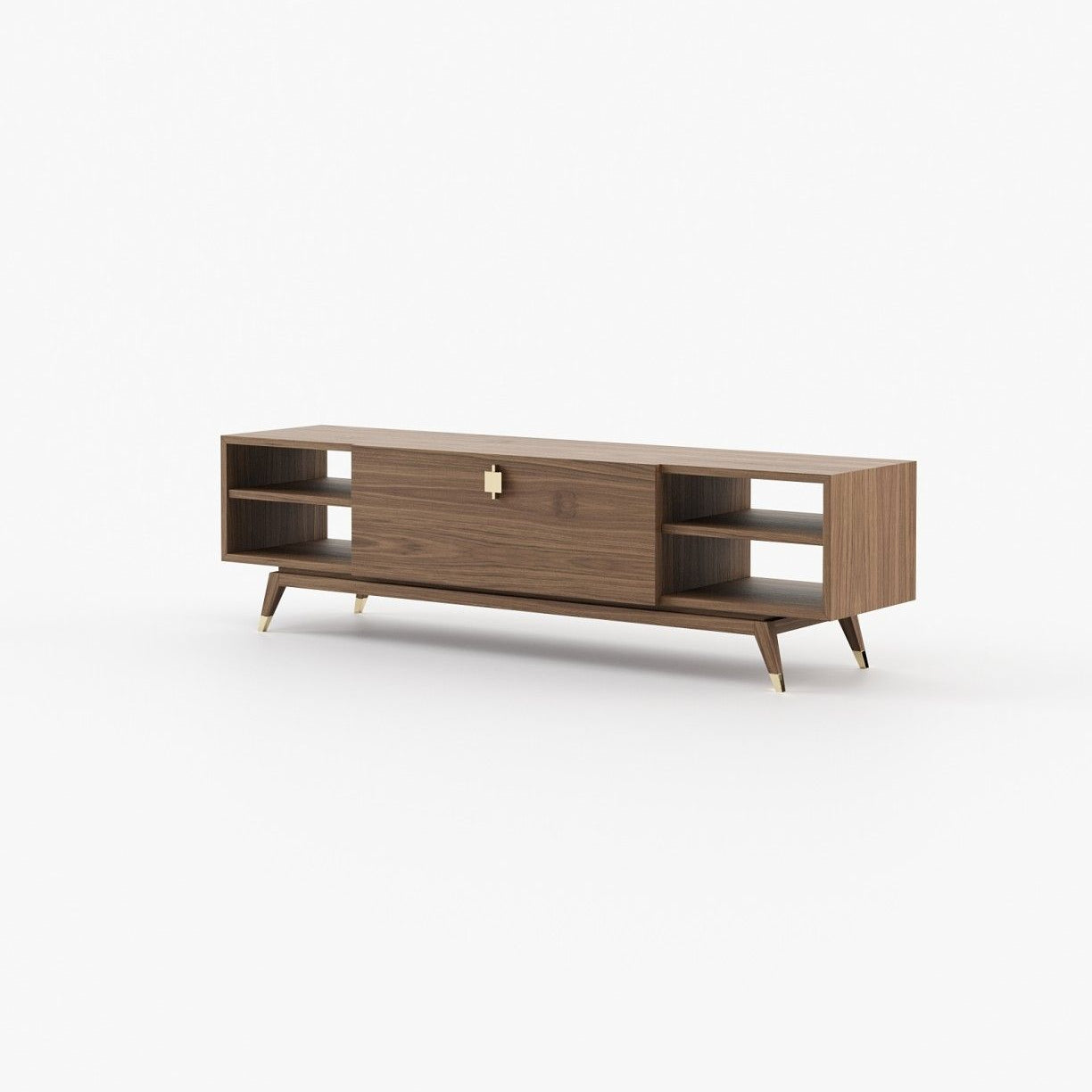 Laskasas ANTOINE Media Unit Walnut Veneer Matte - Araco Interiors
