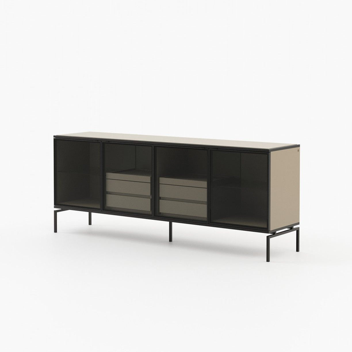 Laskasas AUSTEN Sideboard Beige Grey Lacquer Matte - Araco Interiors