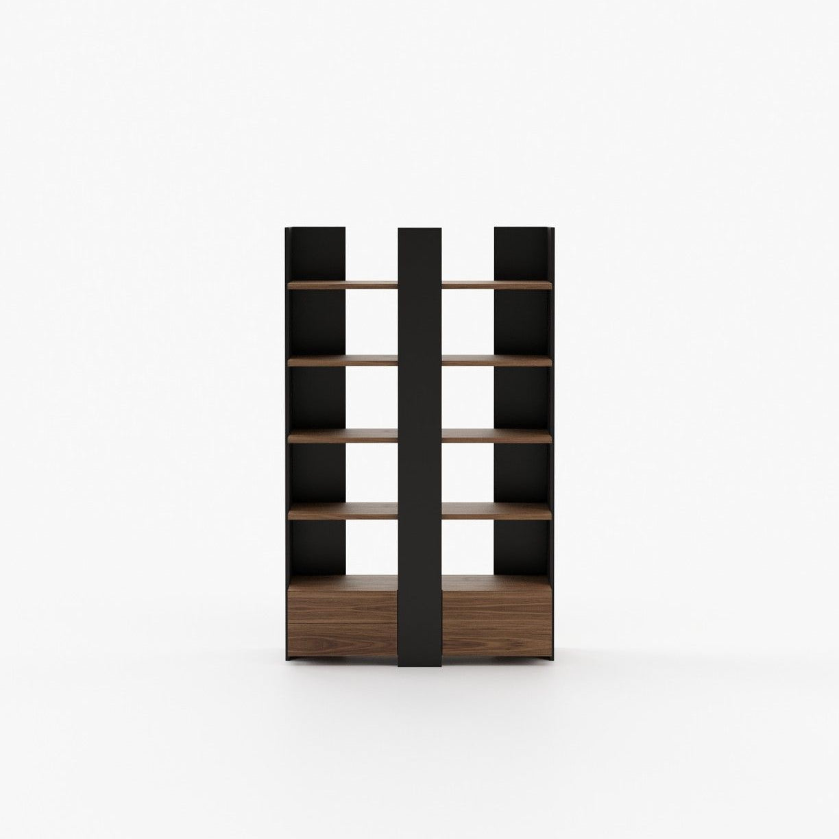 Laskasas BIEL Bookcase & Shelving Walnut Veneer Matte - Araco Interiors