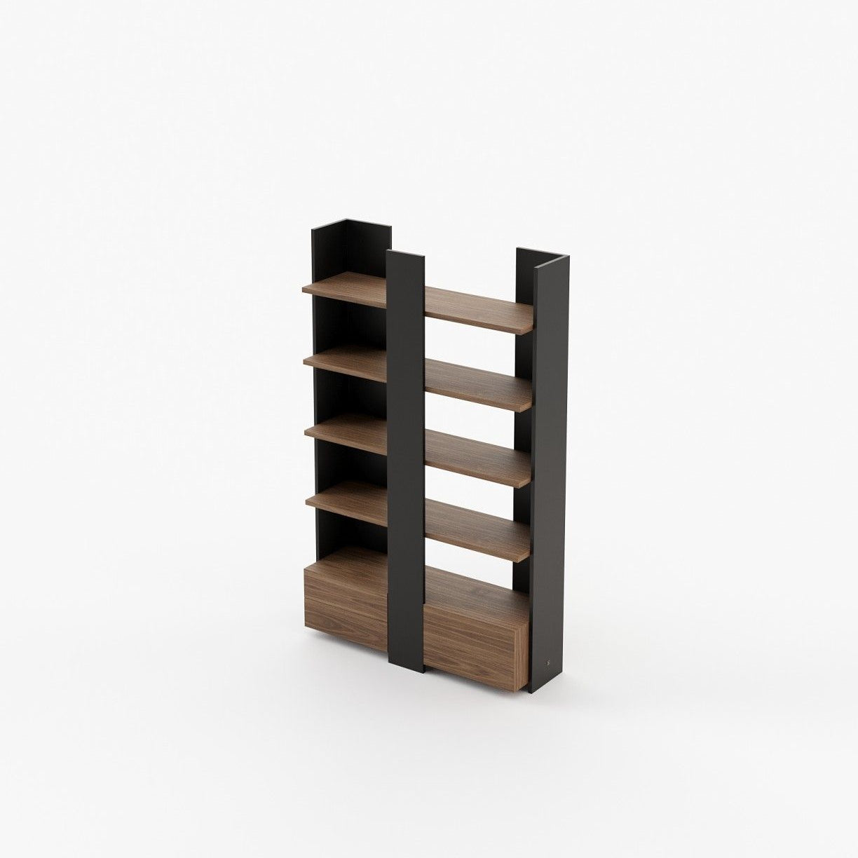 Laskasas BIEL Bookcase & Shelving Walnut Veneer Matte - Araco Interiors
