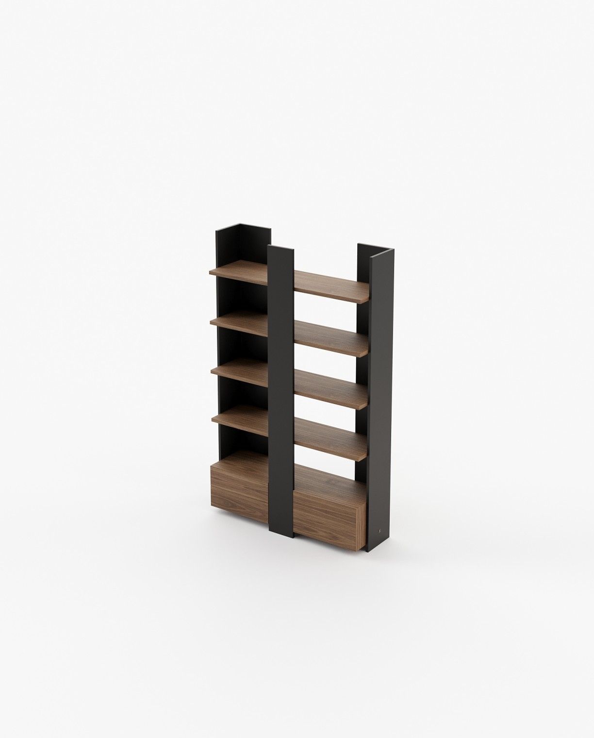 Laskasas BIEL Bookcase & Shelving Walnut Veneer Matte - Araco Interiors