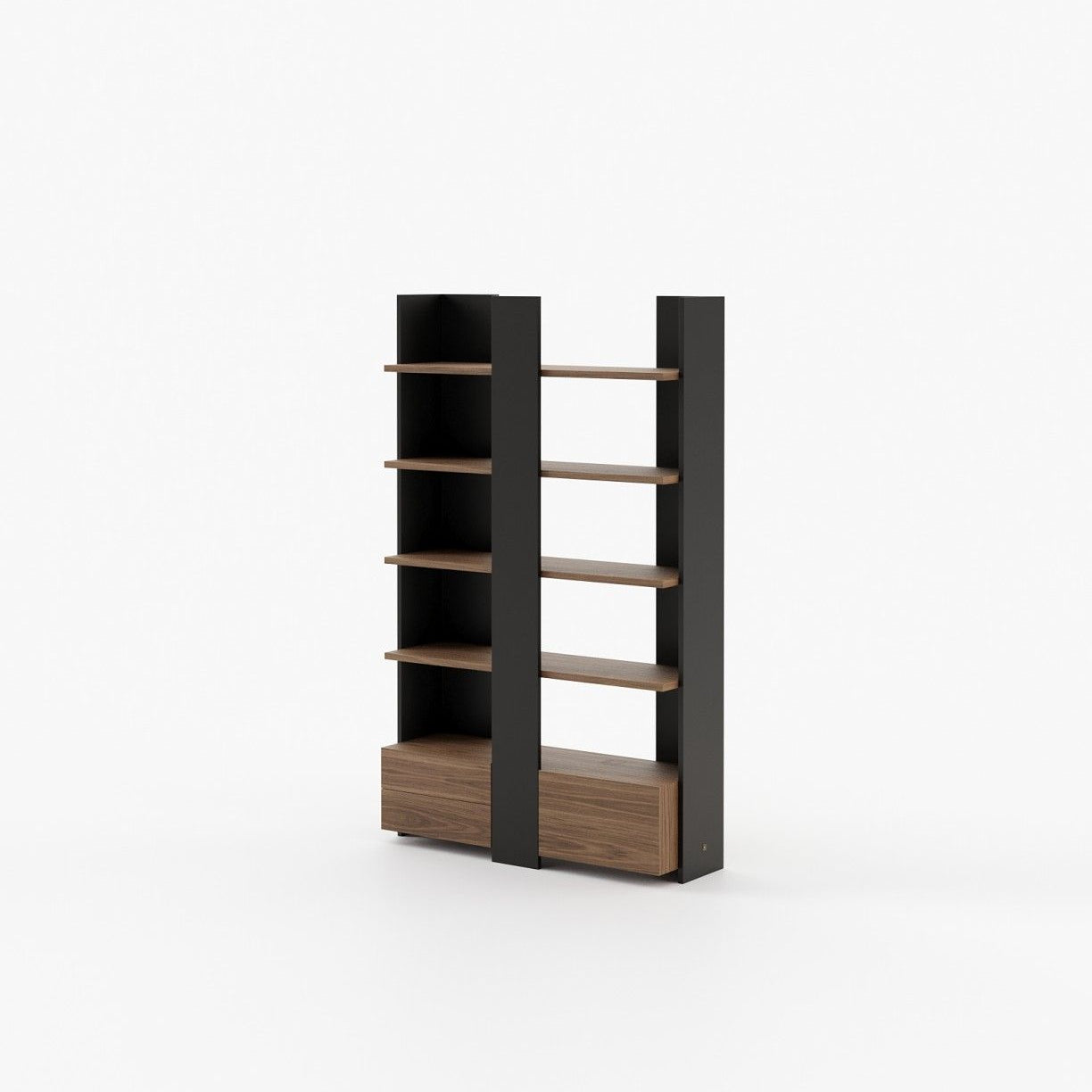Laskasas BIEL Bookcase & Shelving Walnut Veneer Matte - Araco Interiors