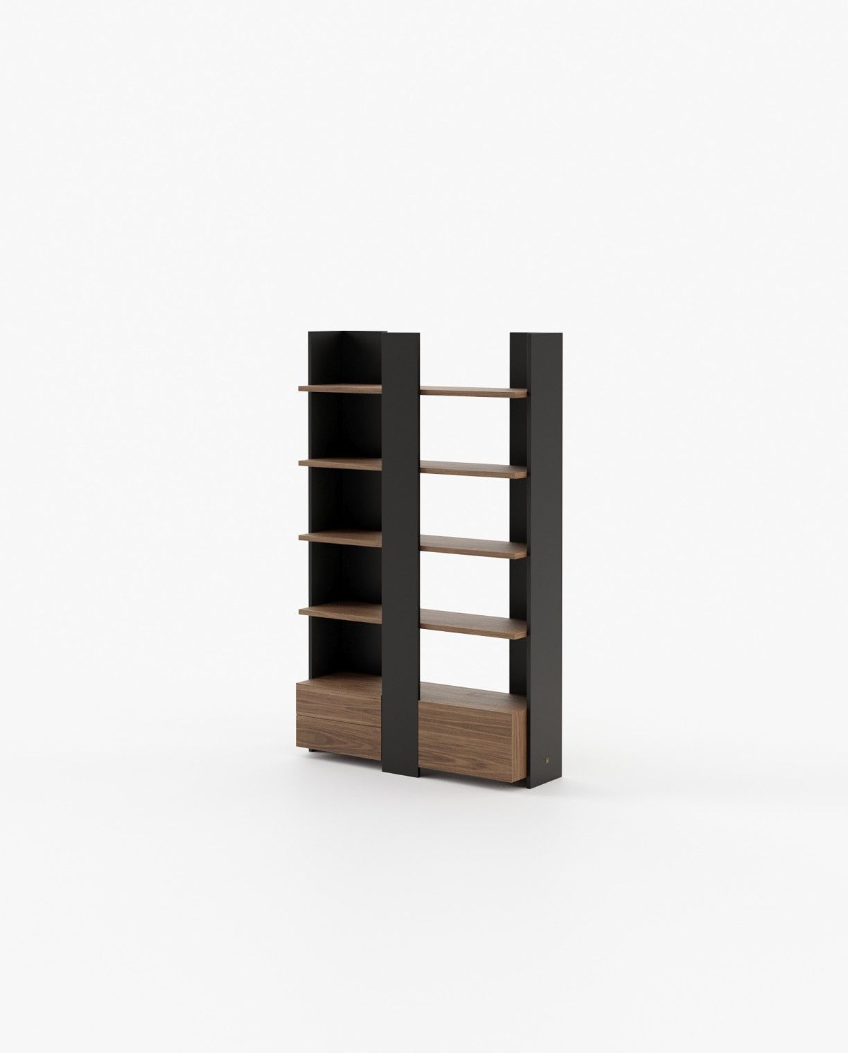 Laskasas BIEL Bookcase & Shelving Walnut Veneer Matte - Araco Interiors