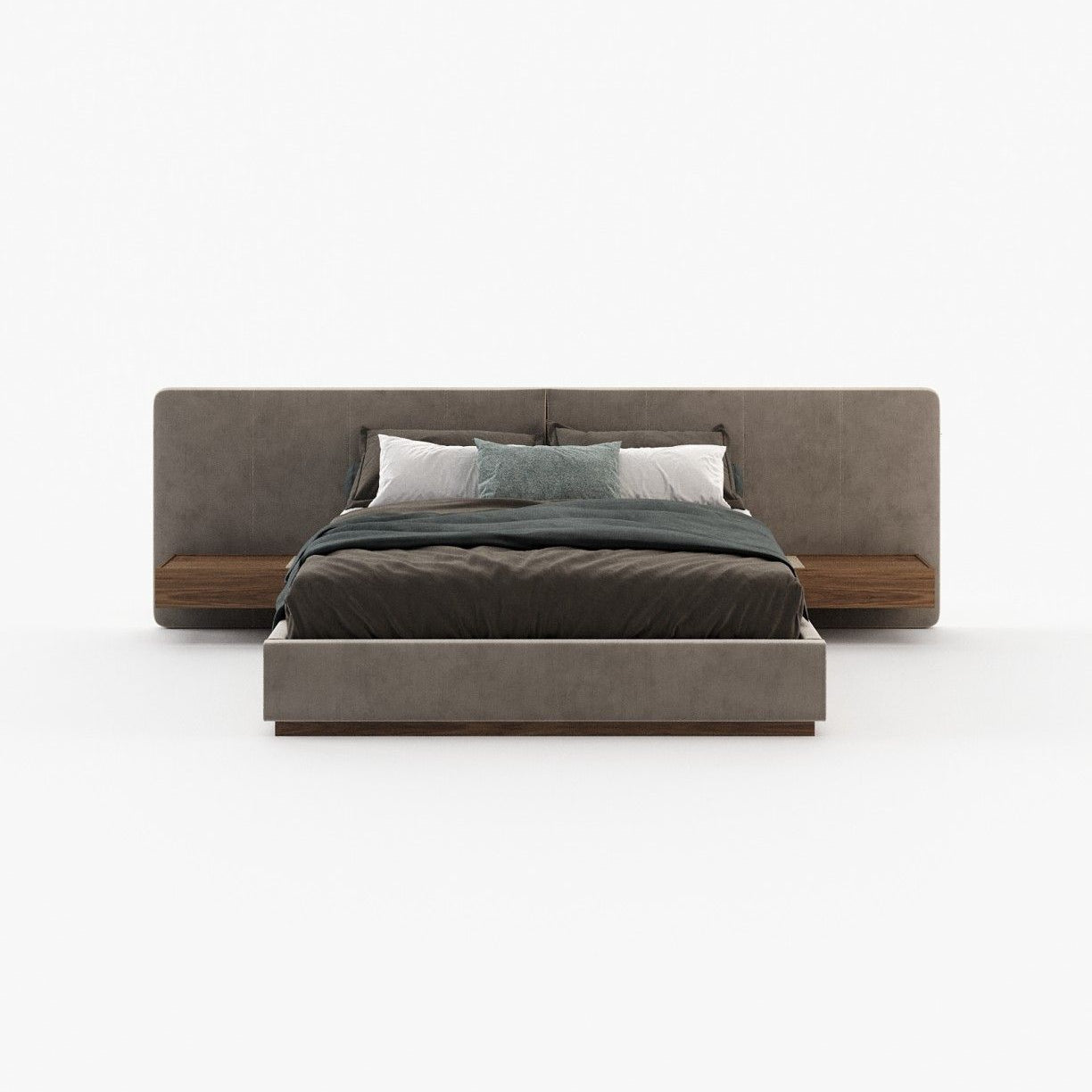 Laskasas BONNIE Bed & Headboard Vienna Khaki - Araco Interiors