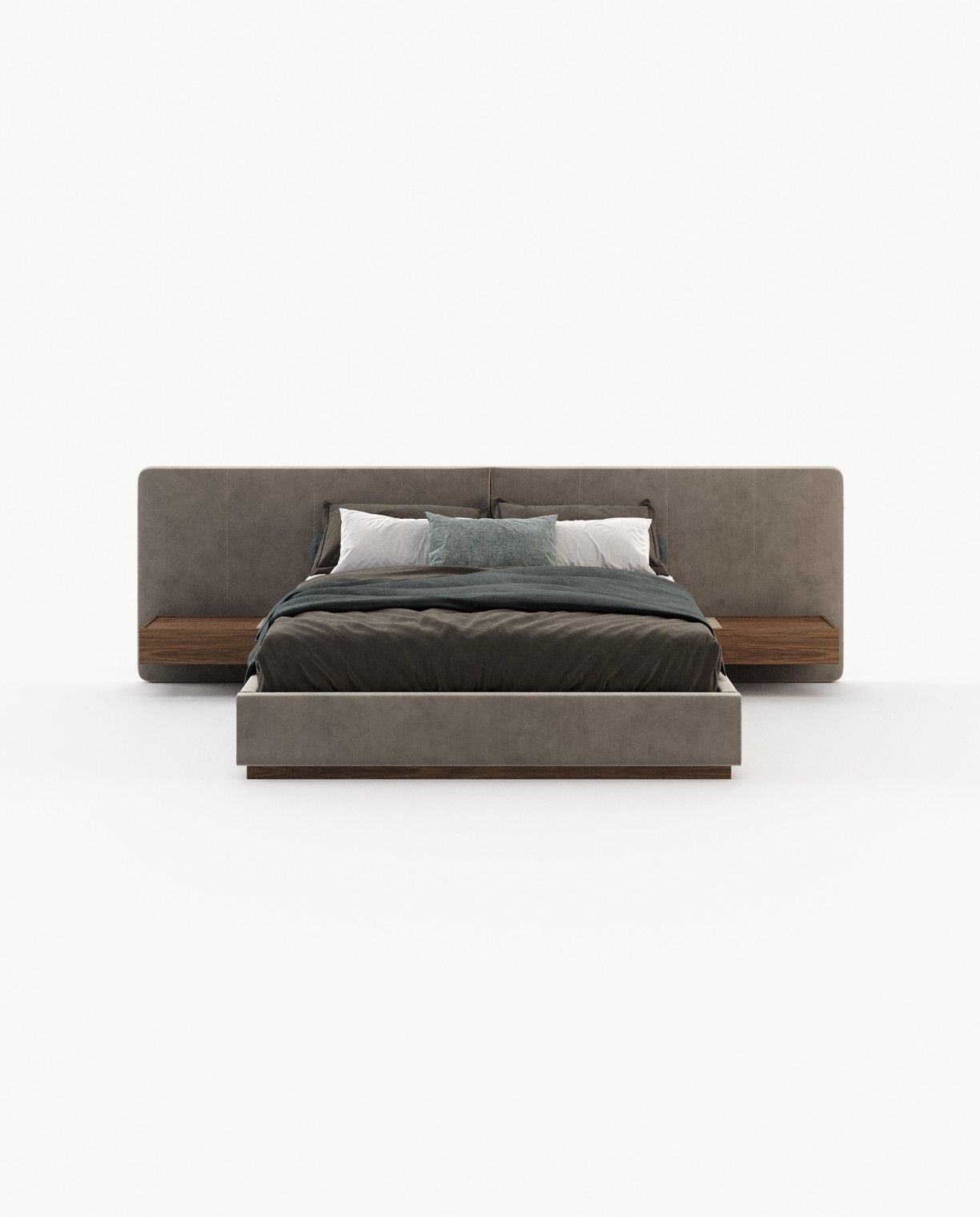 Laskasas BONNIE Bed & Headboard Vienna Khaki - Araco Interiors